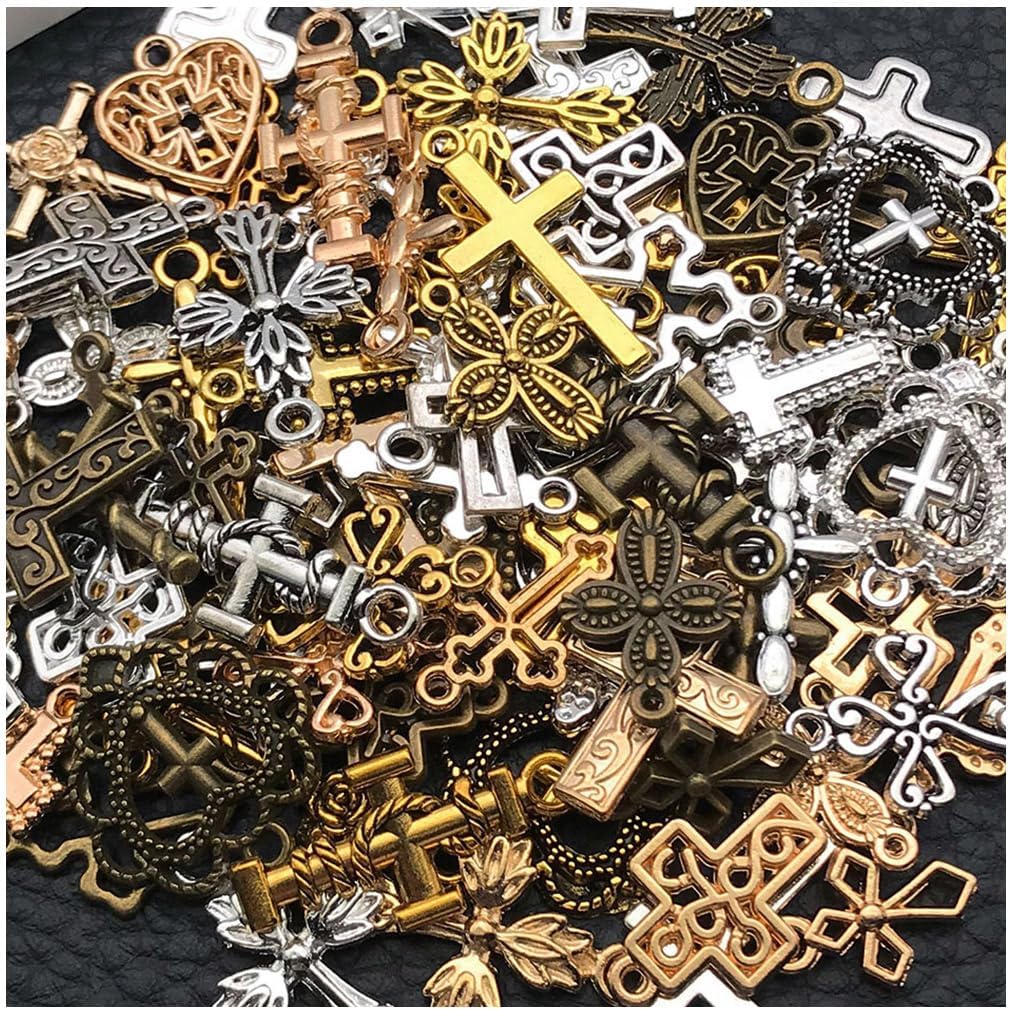 WOCRAFT 100pcs Flowers Charms for Jewelry Making Assorted Jewelry Bangle Bracelet Charms Wholesale Mixed Bulk Metal Earring Charms for DIY Necklace Keychain Craft Supplies (SN880) - Image 9