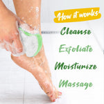 Spongeables exfoliating sponge displaying smooth cleansing side