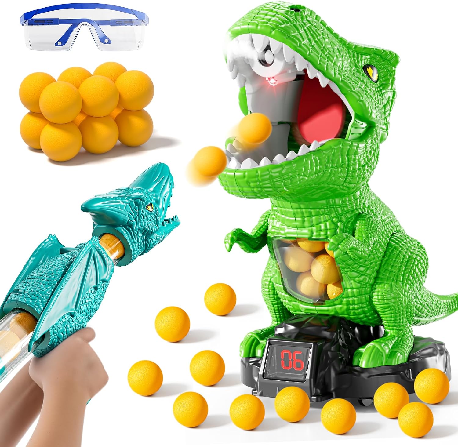 Baby Home dinosaur shooting toy front view green