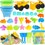 FHOZGECY 31-piece beach toy set with construction trucks