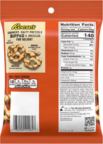 Close up of Reese's peanut butter and chocolate covered pretzels