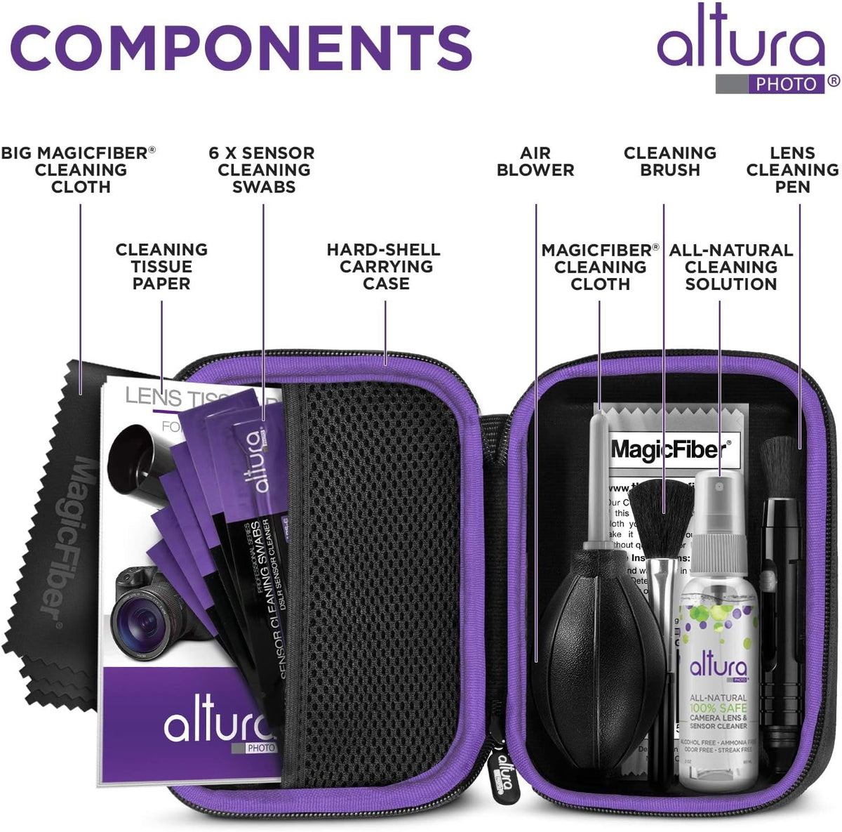 Altura Photo APS-C sensor cleaning swabs and 2 fluid ounce natural cleaning solution bottle