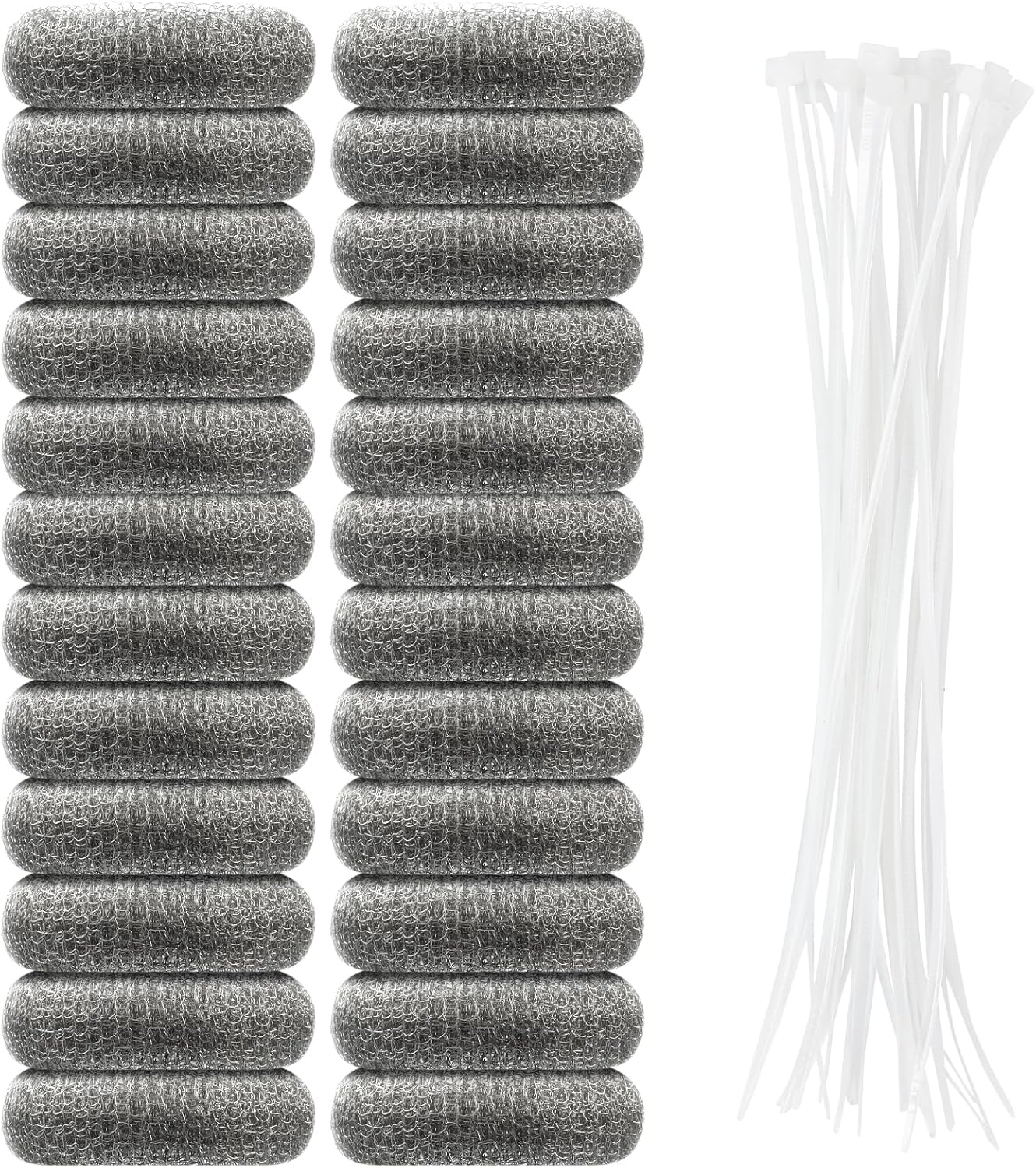 24 PCS Lint Traps, Stainless Steel Lint Catcher for Washing Machine, Pet Hair Remover for Laundry, Upgrade Traps Laundry Mesh Washer Hose Filter with 24 PCS Cable Ties - Image 1