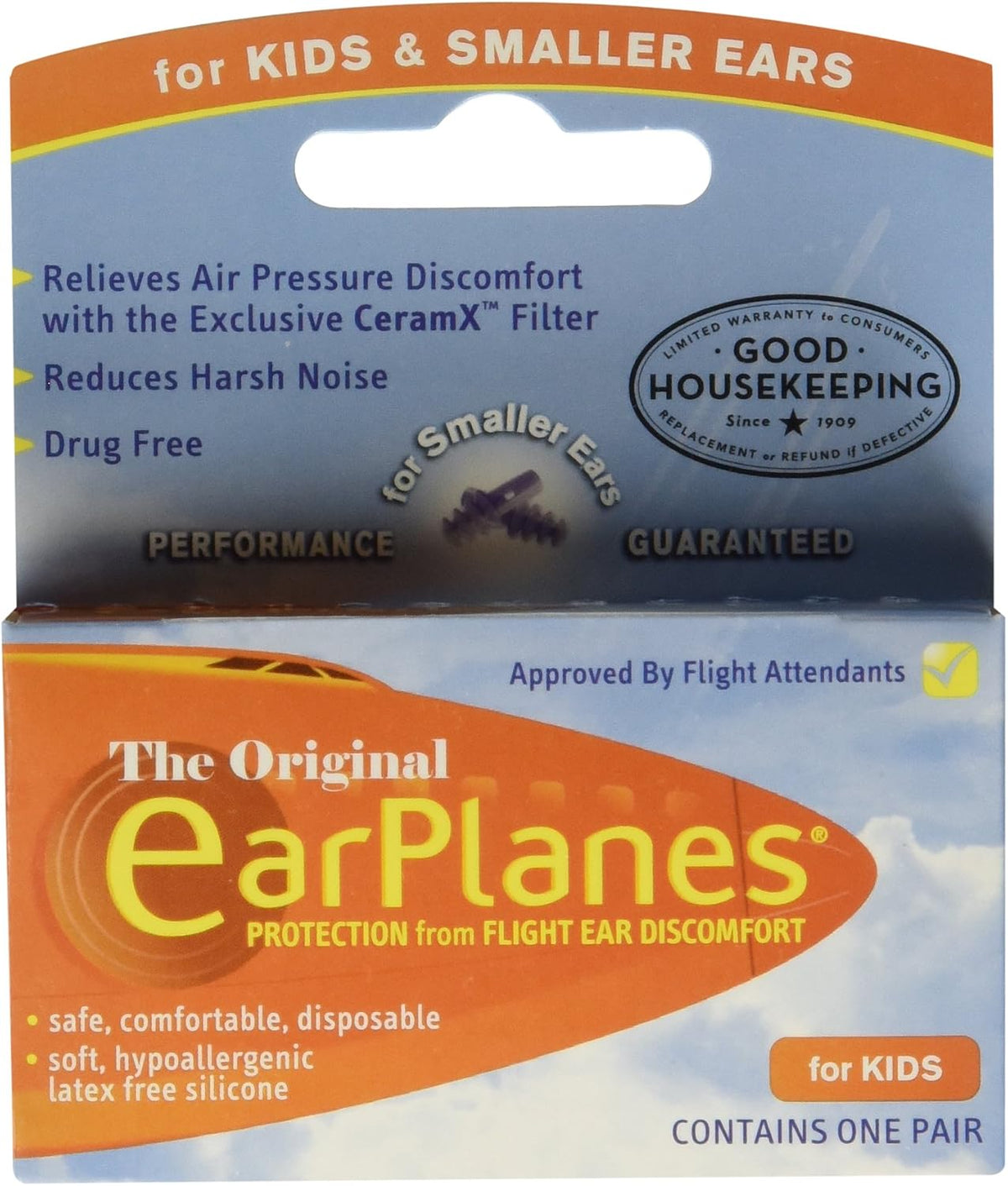 EarPlanes children disposable ear plugs front view packaging