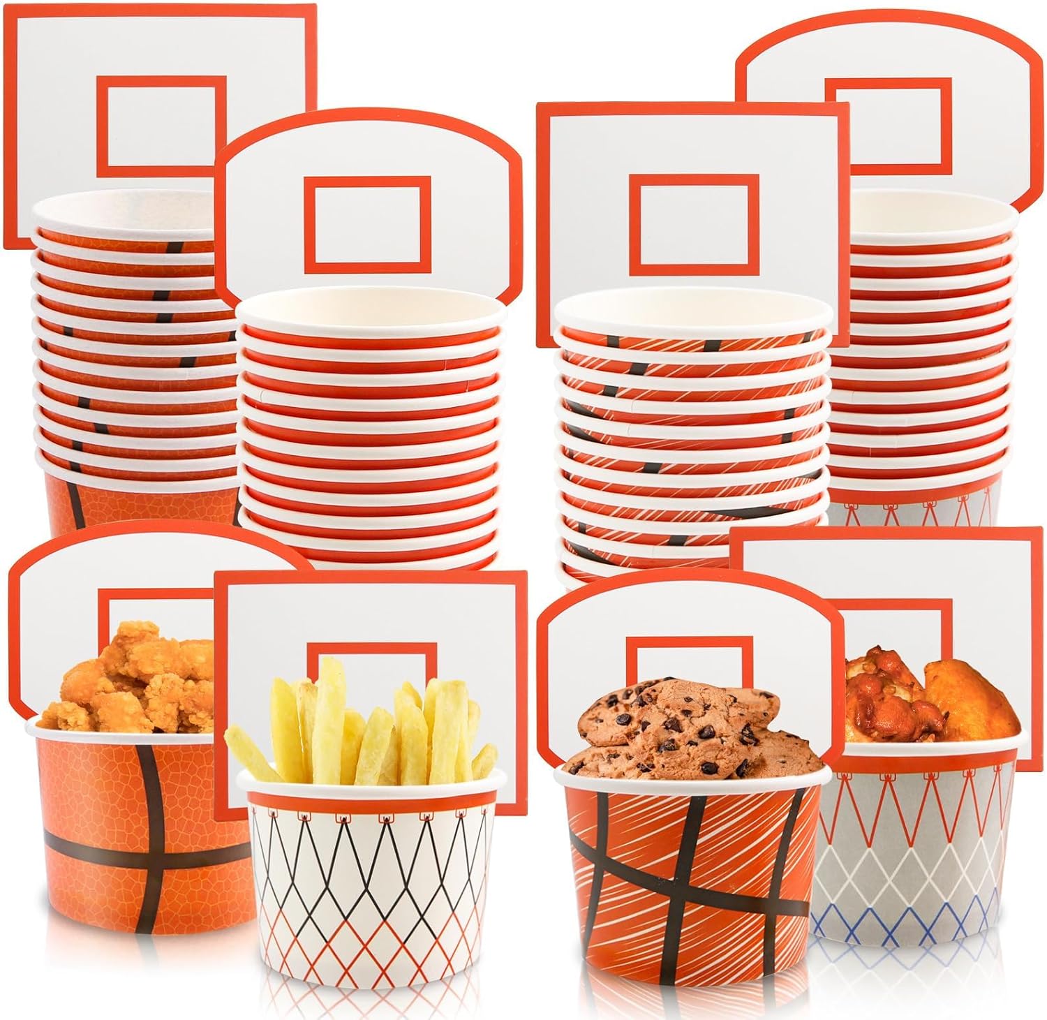 WorldBazaar basketball hoop snack cups front view