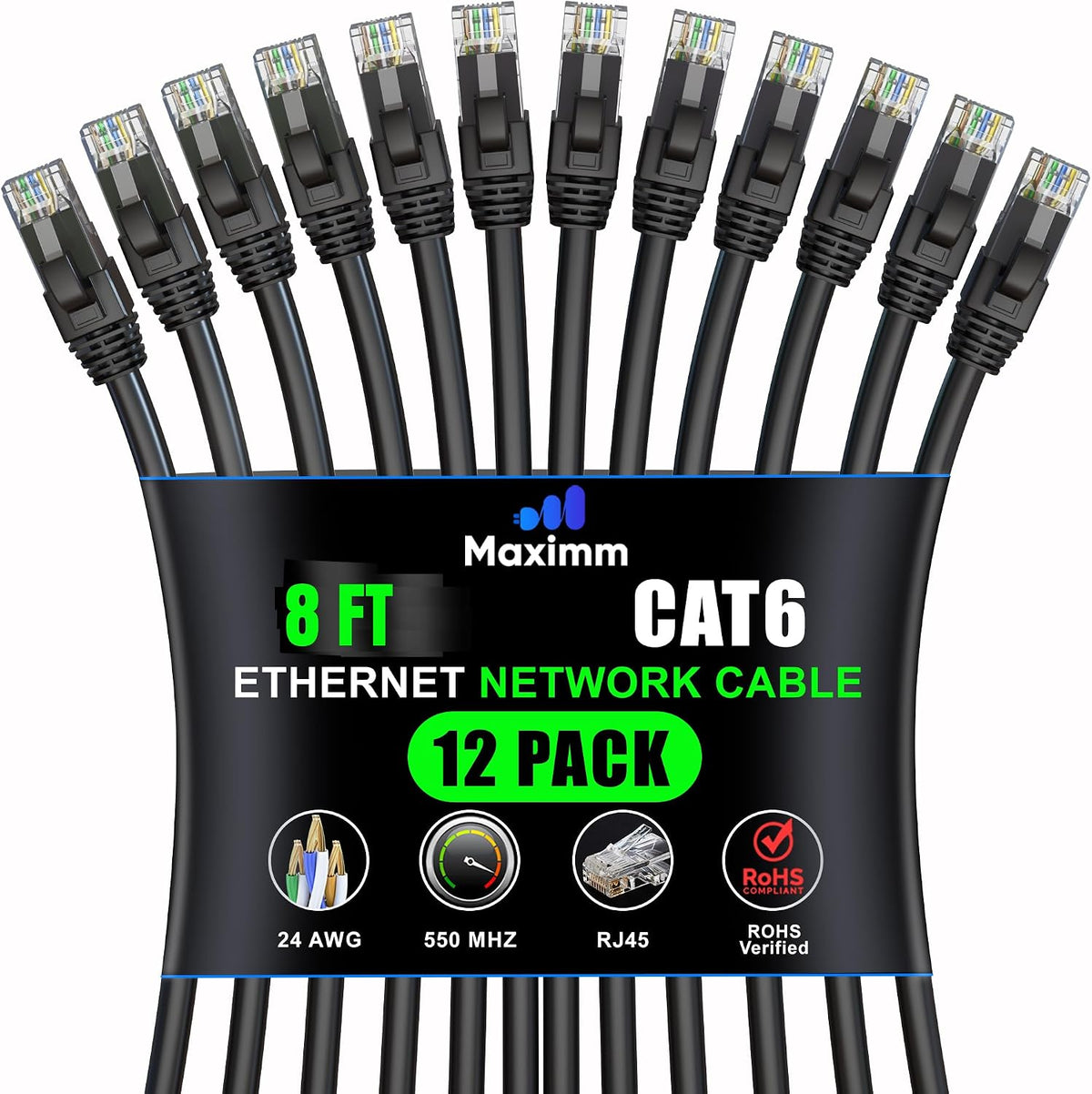 Maximm Cat6 Ethernet Cable front view packaging