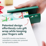 Little ELF Wrapping Paper Cutter (2-Pack) | As seen on Shark Tank | Made in USA | Green | Holiday Gift Wrap Paper Roll Holder and Cutter - Image 6