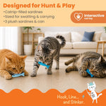 Catstages Silly Sardines 3-pack plush fish toys outside pouch