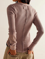 Morhuduck slim fitted thermal shirt curved hem