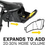 Topeak Aero Wedge Pack open zipper showing internal storage compartment
