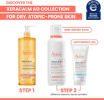 Family-friendly skincare packaging for Avène XeraCalm A.D