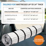 Storage Logic mattress bag connected to vacuum cleaner hose