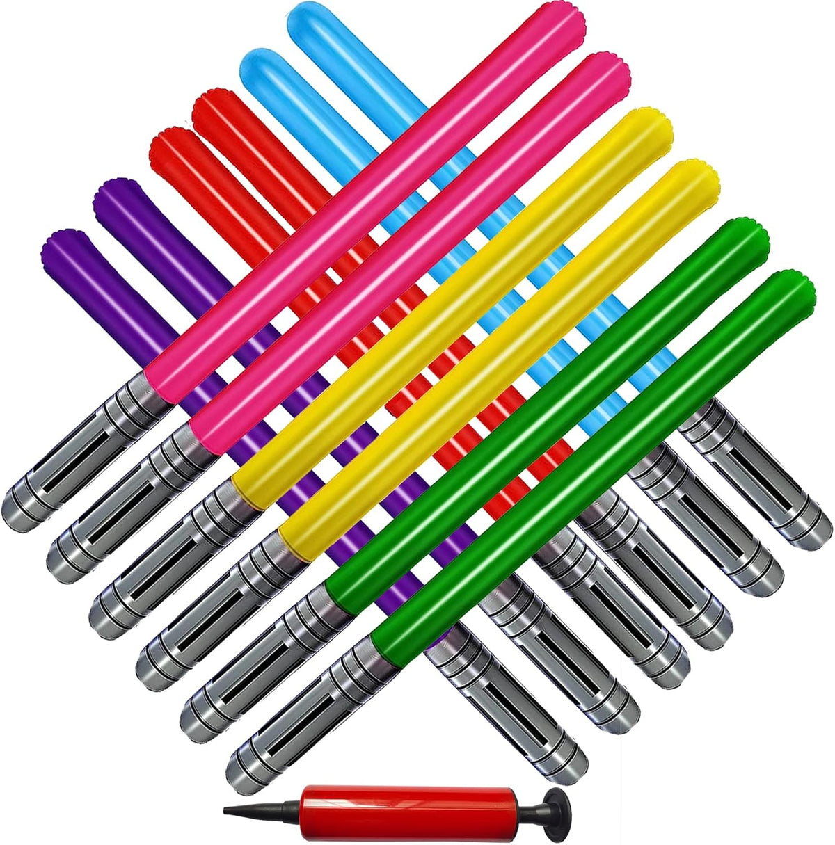 Smilixin 13 piece inflatable light saber set front view