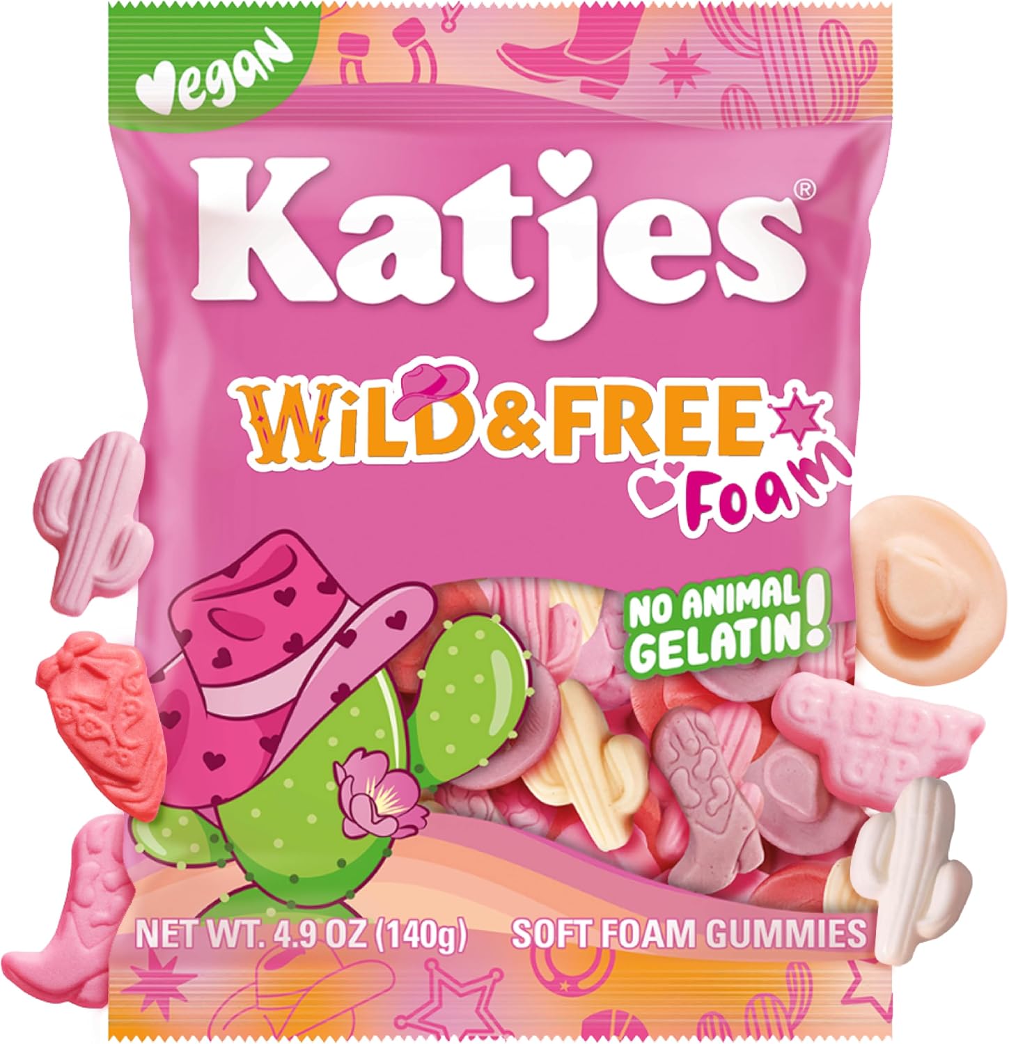 Katjes Wild and Free foam gummy candy bag front view