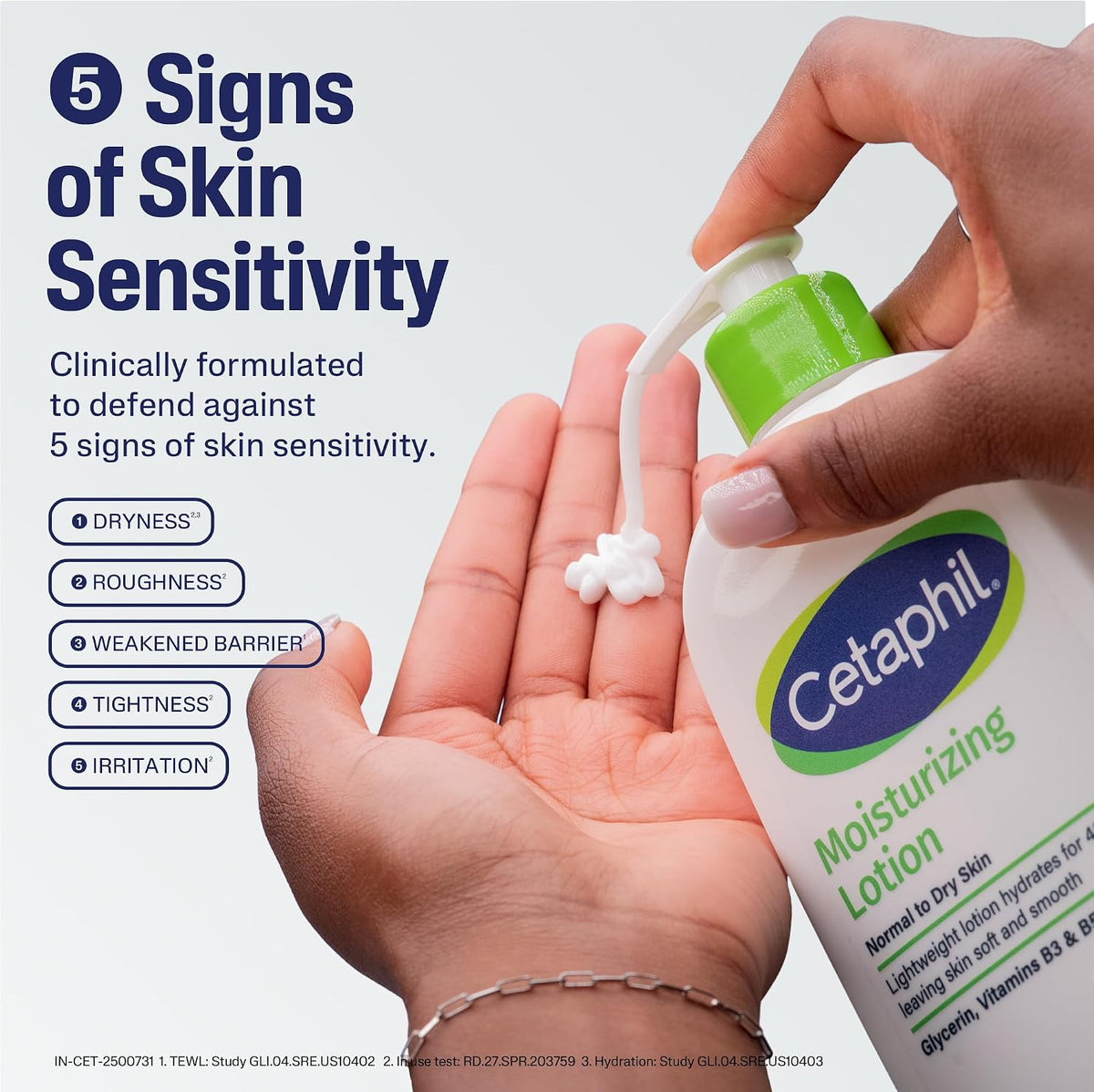Cetaphil sensitive skin lotion pump mechanism close up