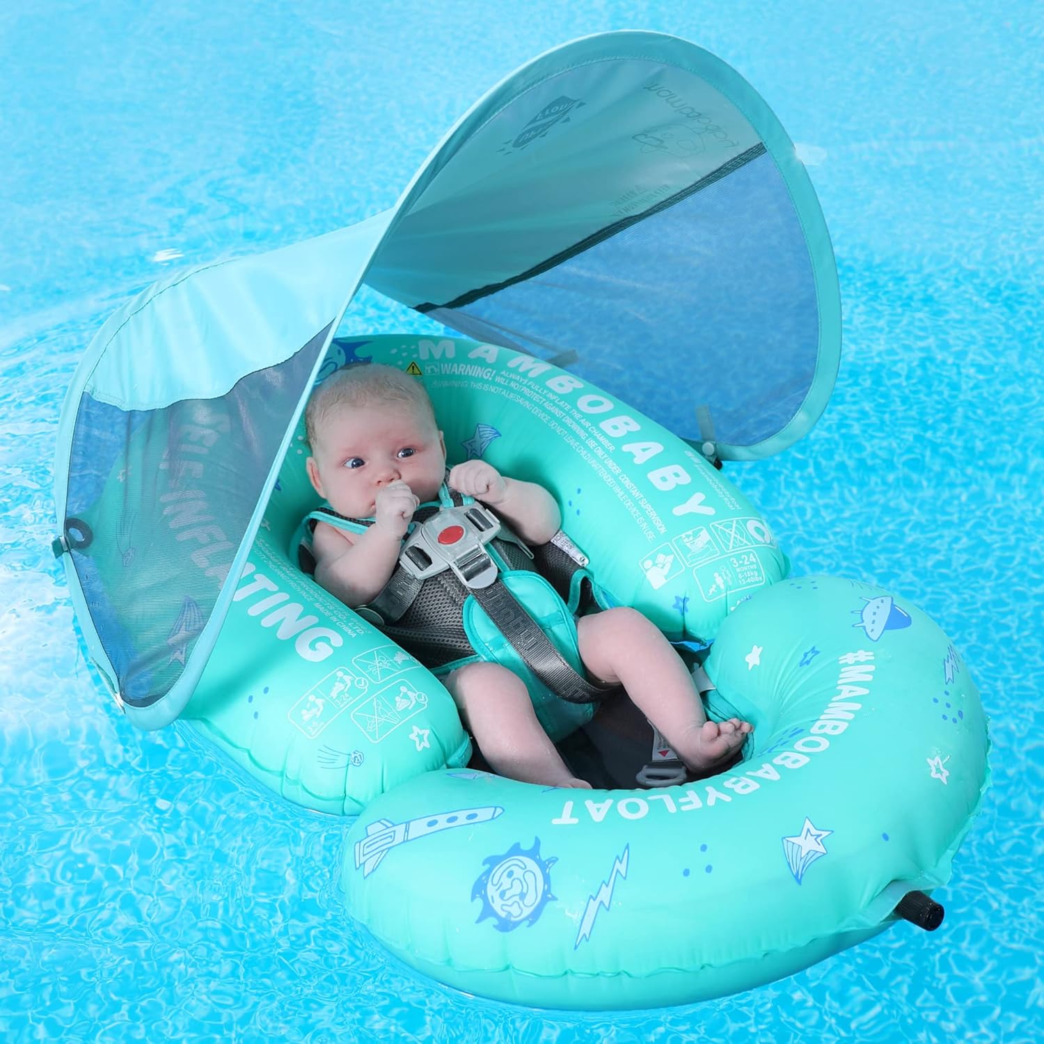 Heccei Mambobaby baby pool float green front view