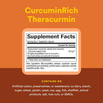 Natural Factors CurcuminRich Theracurmin 30 vegetarian capsules bottle back view
