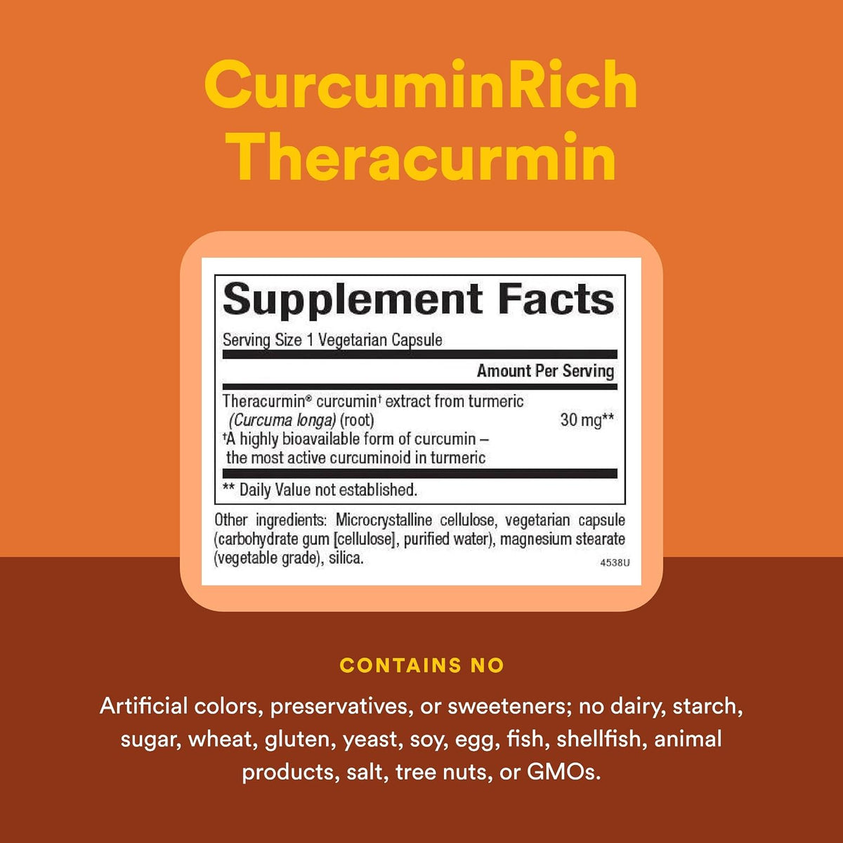 Natural Factors CurcuminRich Theracurmin 30 vegetarian capsules bottle back view