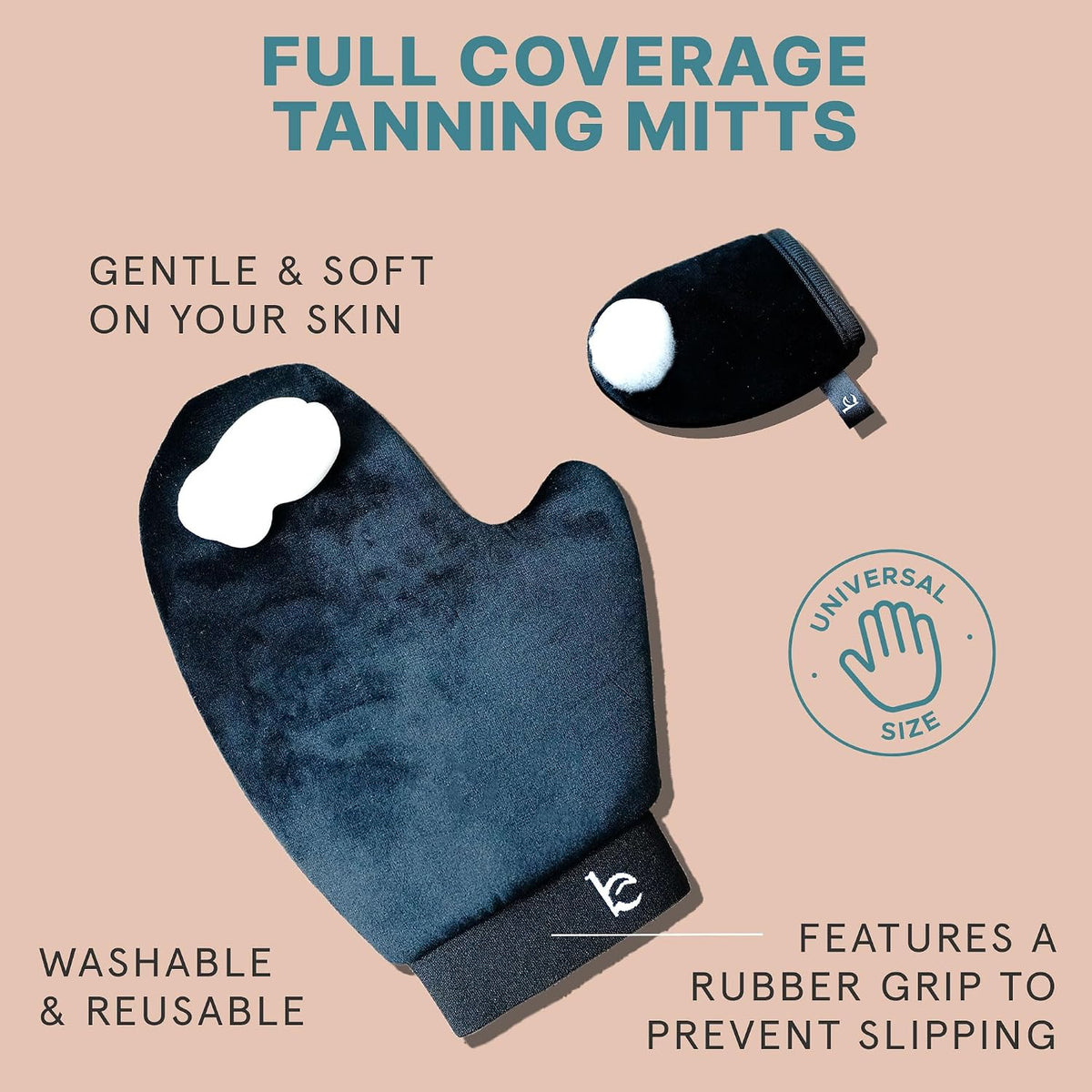 Soft application glove for streak free body tanning
