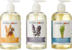 Natural Flower Power natural hand soap lifestyle setting in bathroom