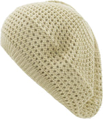 an Womens Lightweight Cut Out Knit Beanie Beret Cap Crochet Hat - Many Styles - Image 9