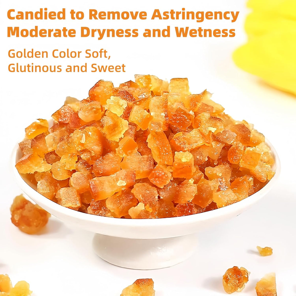 Diced orange peel mixed into cookie dough
