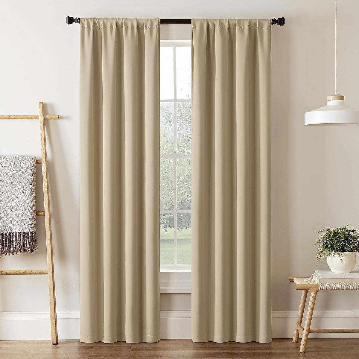 Eclipse Darrell Blackout Rod Pocket Curtain, 37x63, Indigo - Image 10