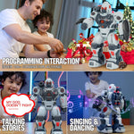 Toylefun RC robot showing sliding and walking wheel tracks