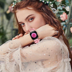 Lifestyle image of the XFYELE pattern printed band worn on a wrist