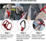 Charcoal Kurgo dog harness with included seatbelt tether
