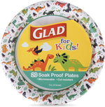 Glad For Kids Dinosaur Disposable Paper Plates front view for birthday parties