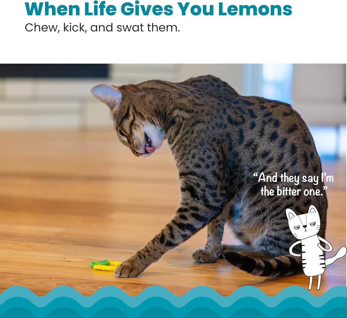 Catstages Dental Lemon Teether textured surface close up