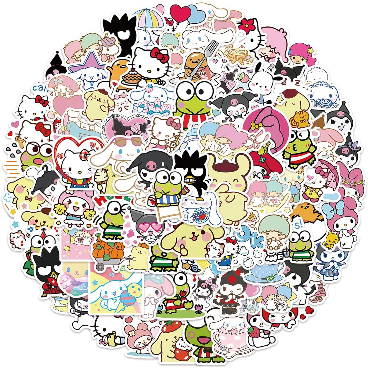 100Pcs Cool Character Sanrio Stickers for Water Bottles Skateboard Luggage Laptop Bumper Waterproof Vinyl Stickers Bulk for Boys Teens Adults (Sanri) - Image 1