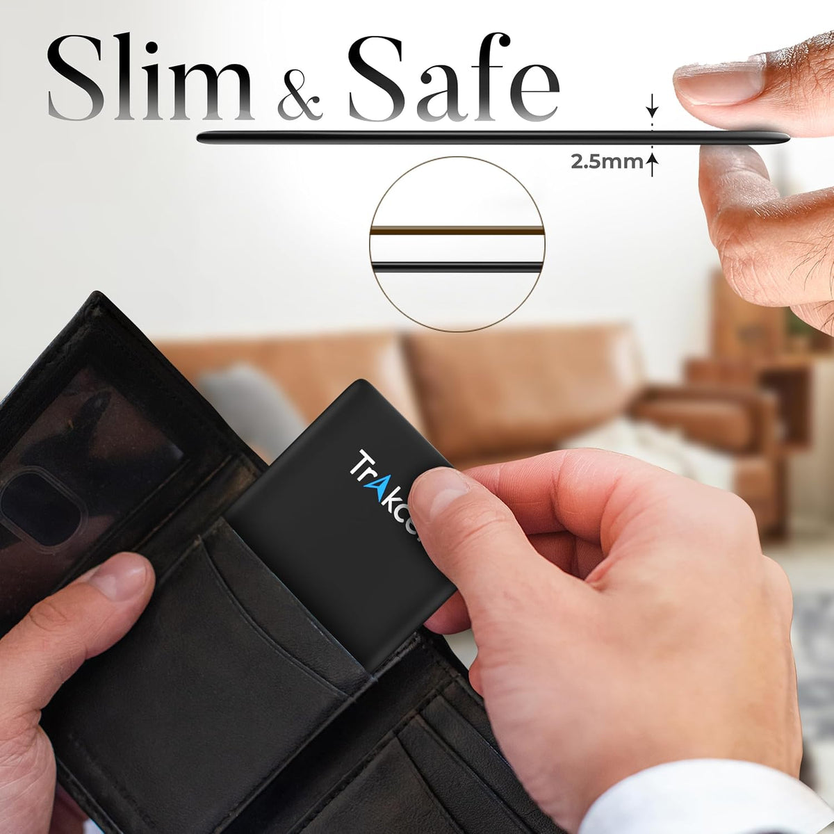 Trakcell item finder card paired with smartphone app