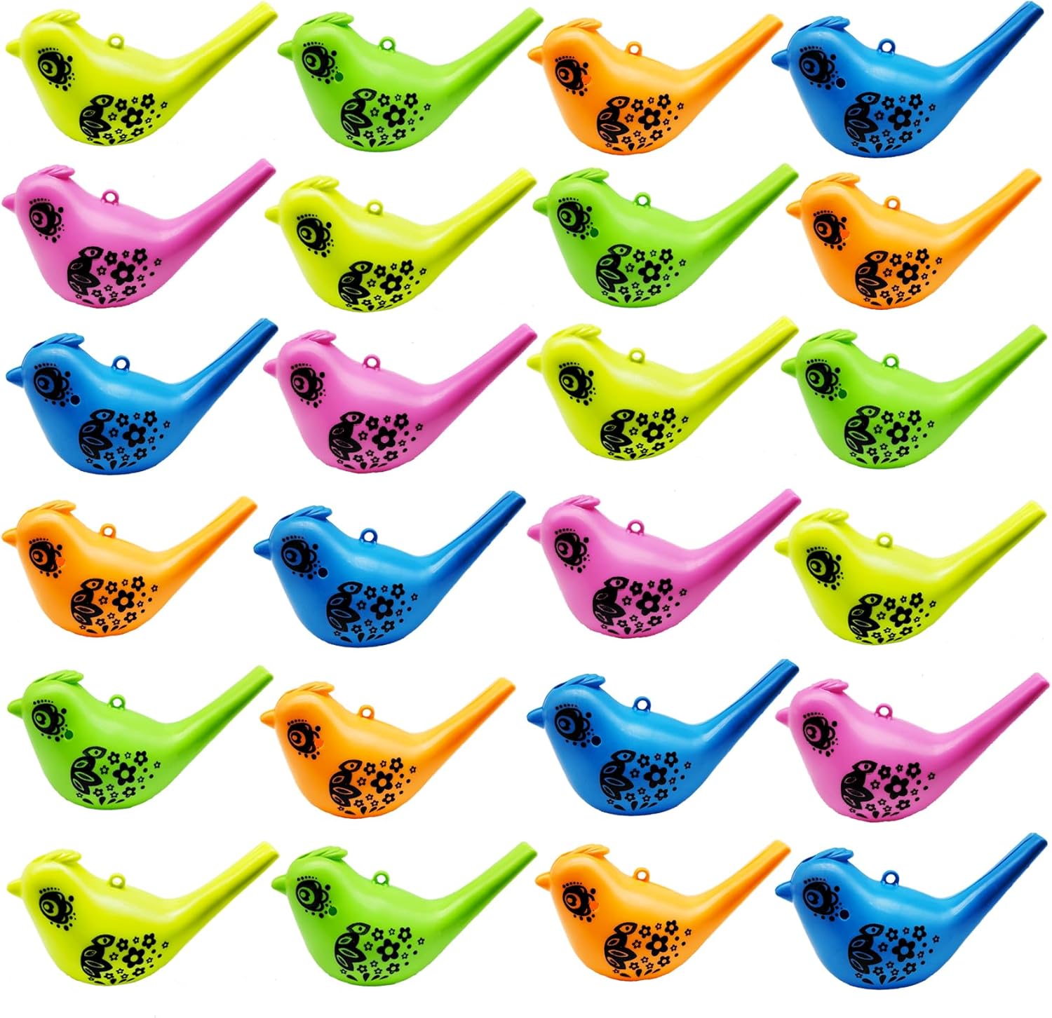 Cailezhi bird water whistle set front view with vibrant colors