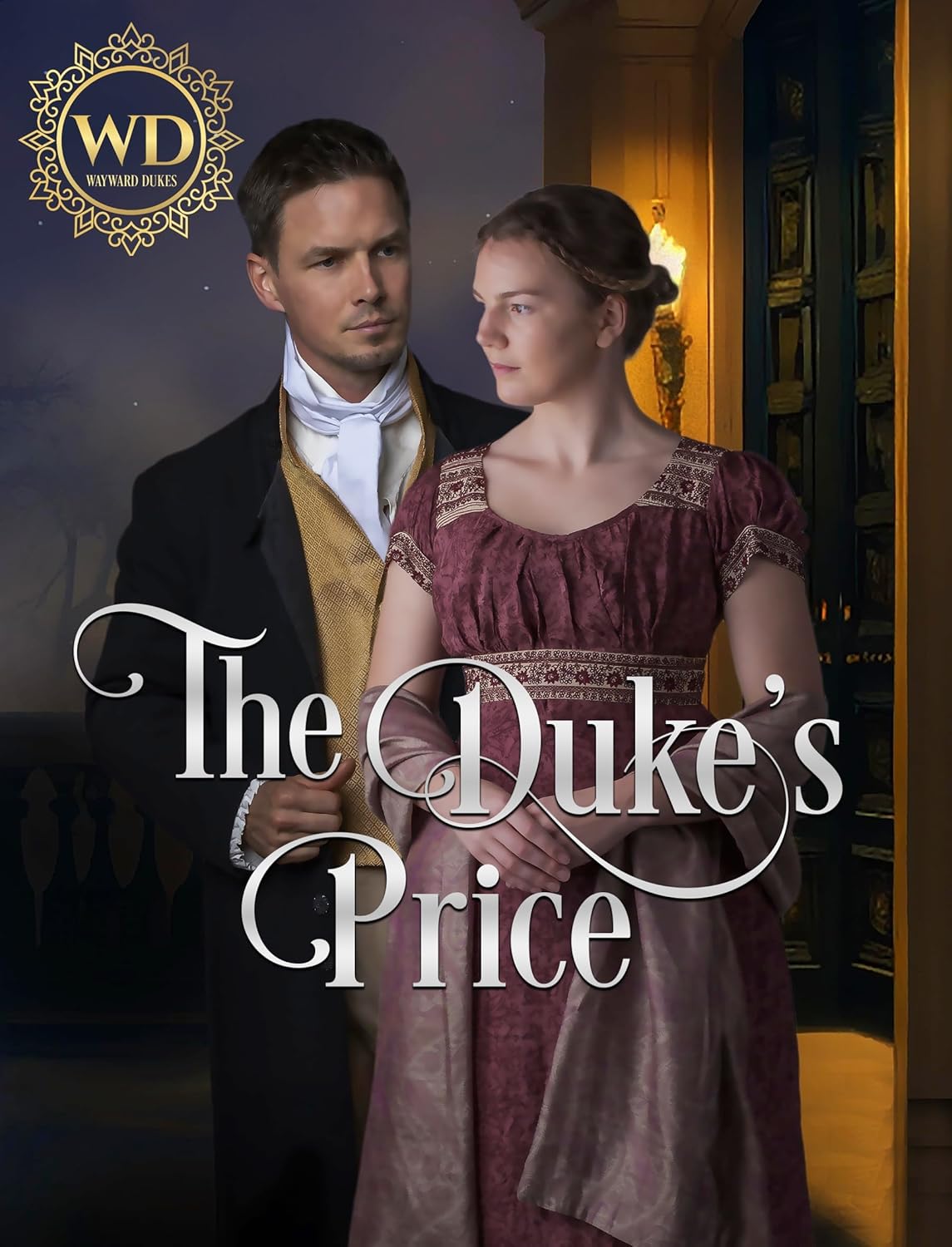 Jude Knight The Duke's Price book cover front view featuring a woman in a red Regency gown.