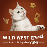 Crunchy imported cat treats in diverse fun shapes for adult felines.