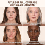 Charlotte Tilbury transfer resistant matte foundation swatches for shade comparison