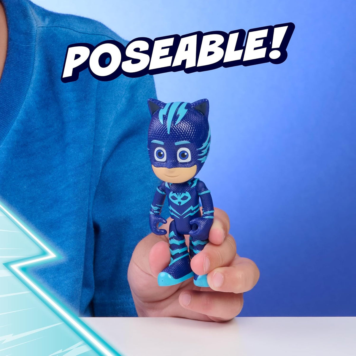 PJ Masks Catboy & Cat-Car Articulated Blue Action Figure and Vehicle Set - Image 3