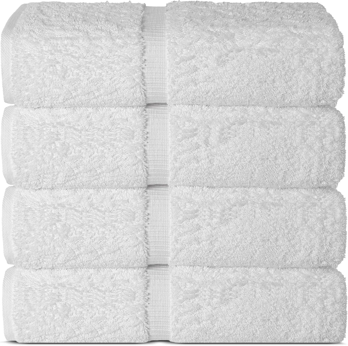 Chakir Turkish Linens premium cotton bath towels four piece white set front view