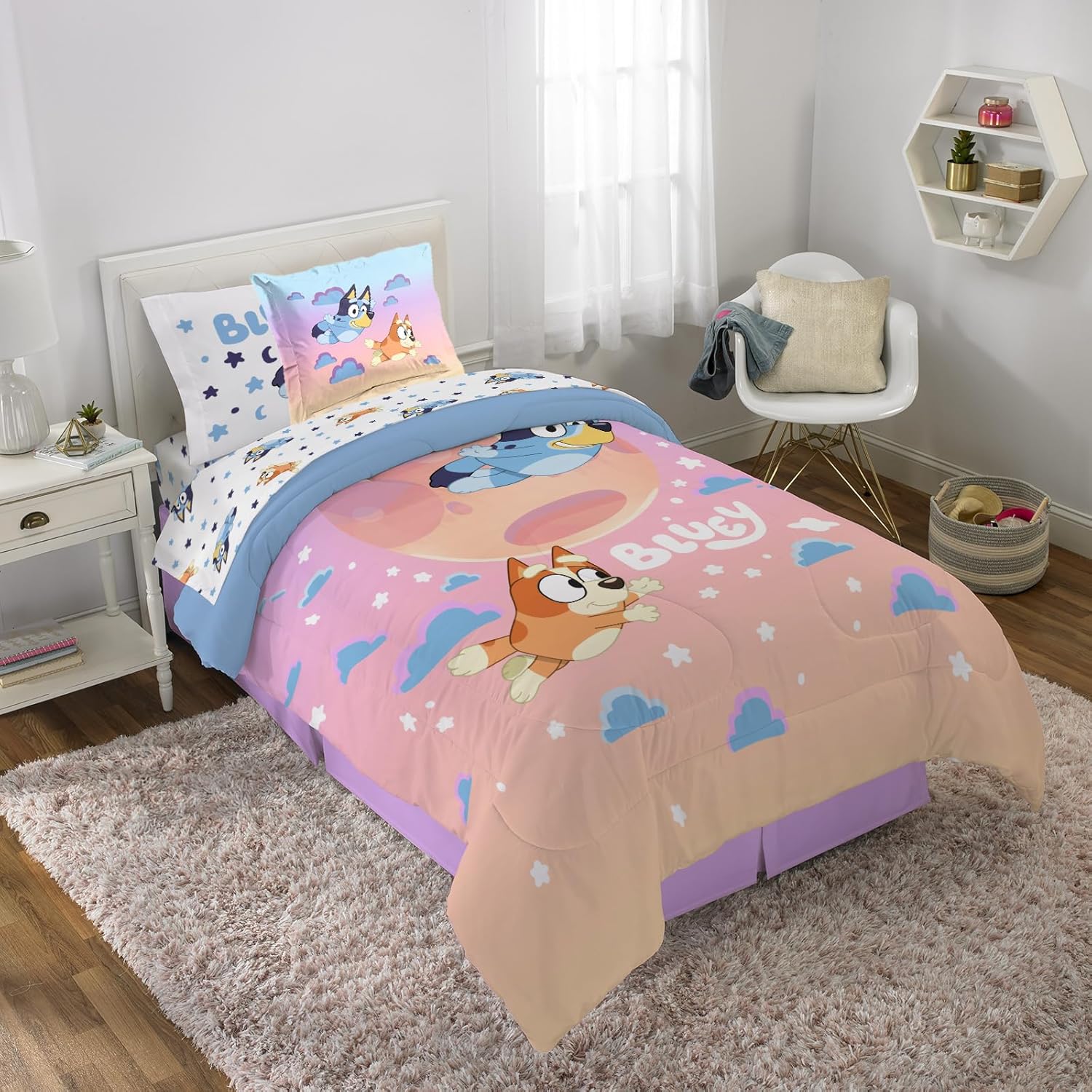 Jay Franco Bluey and Bingo twin comforter set front view