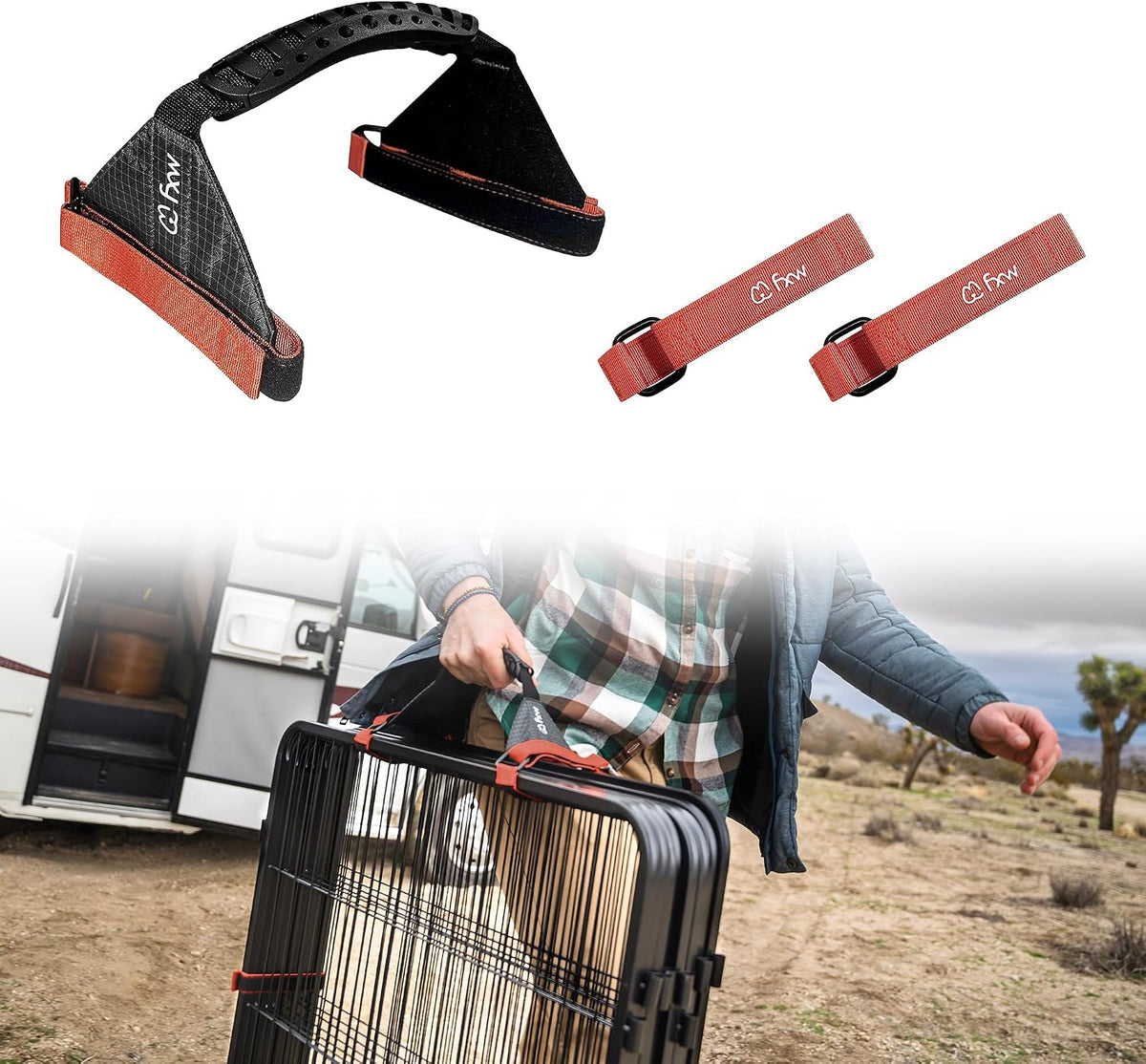FXW easy carry straps for dog playpen front view