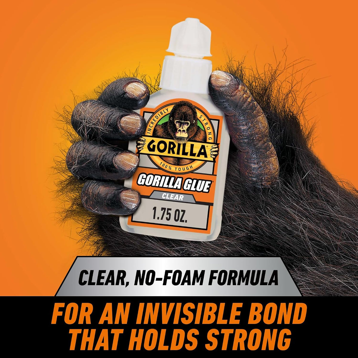 Gorilla all purpose clear glue bottle back view details