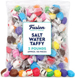 Fusion Sweets And Snacks Assorted Salt Water Taffy two pound bulk bag closeup