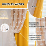 Mysky Home double layer bedroom curtains hanging on rod