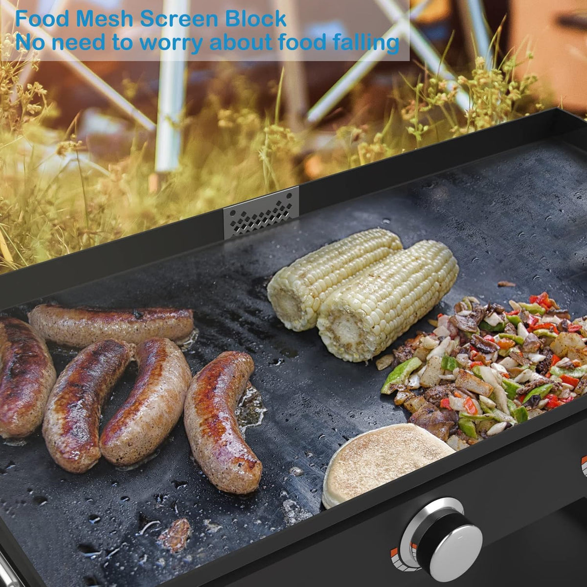 Tailgriller wind guard showing magnetic edges and design