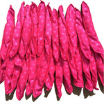 Aimin Hair overnight heatless satin sponge curlers front view showing pink polka dot design.