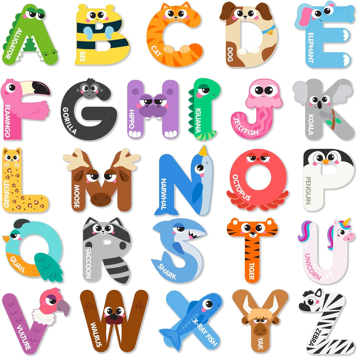 Joyin magnetic letters animal alphabet set front view