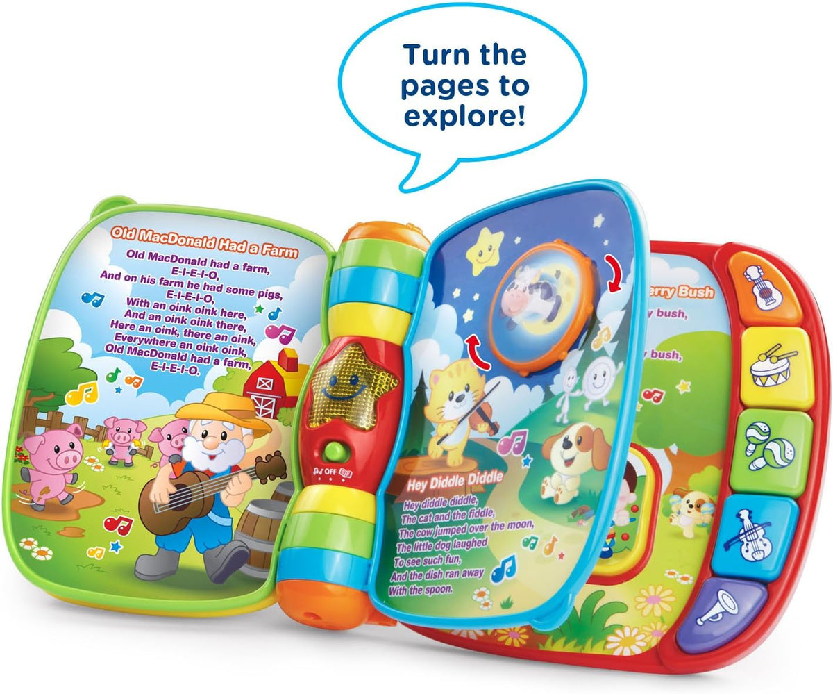 VTech Musical Rhymes Book Red open pages with nursery rhymes