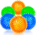 Sharlovy 6 pack squeaky spike balls for small dogs front view
